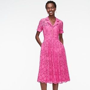 NWT Jcrew Pink Eyelet Summer Dress size 12